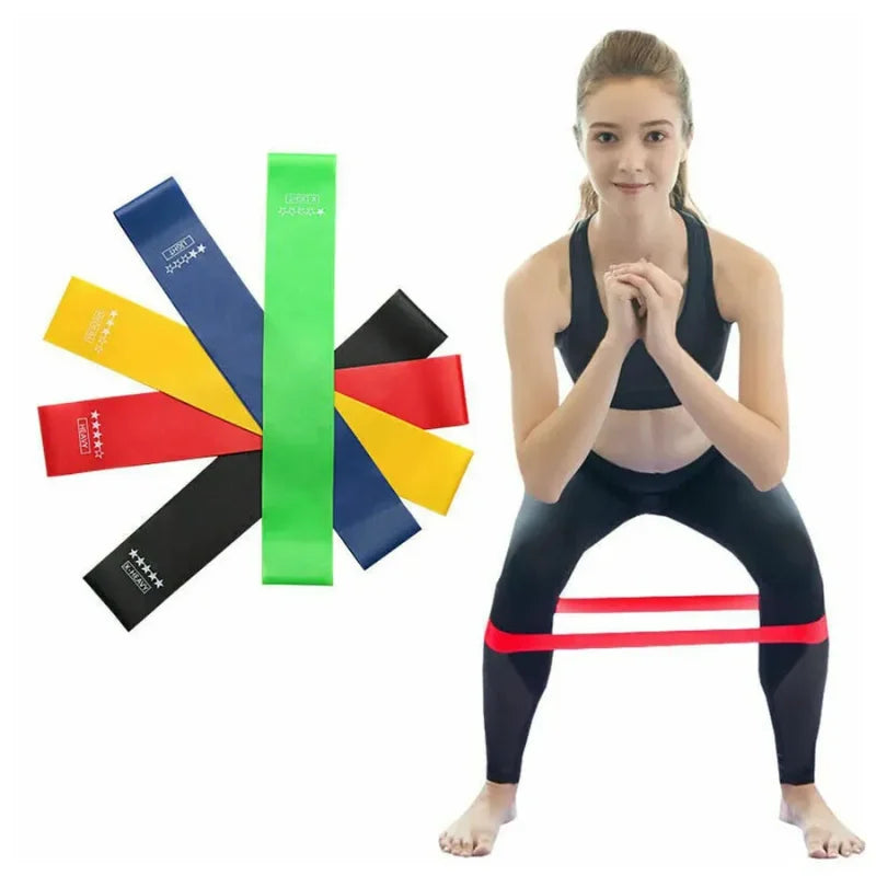 Kit de 5 Mini Faixas Elásticas Ideal p/ Exercício