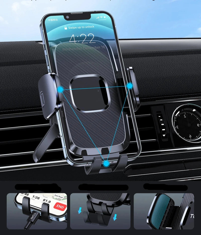 Suporte de telefone universal para carro com clipe de gancho para ventilação de ar